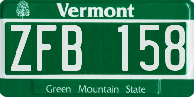 VT license plate ZFB158