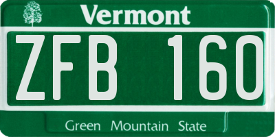 VT license plate ZFB160