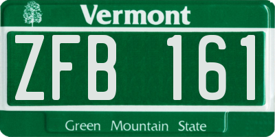 VT license plate ZFB161