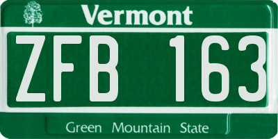 VT license plate ZFB163