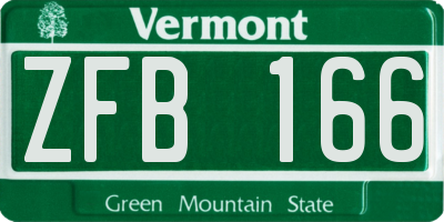 VT license plate ZFB166