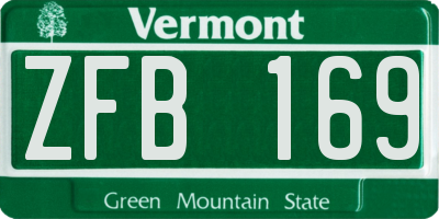 VT license plate ZFB169