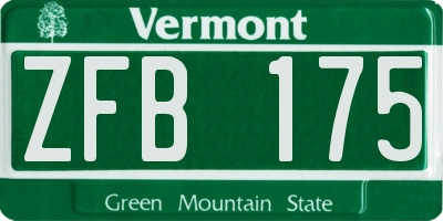 VT license plate ZFB175