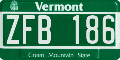 VT license plate ZFB186