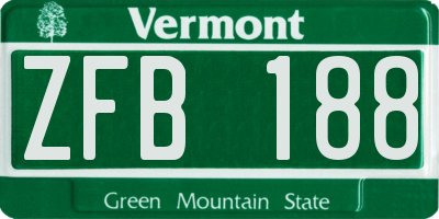 VT license plate ZFB188