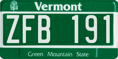 VT license plate ZFB191
