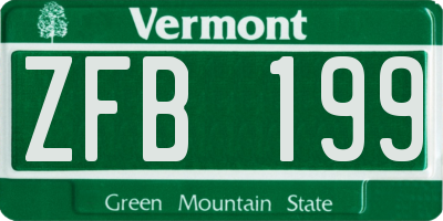 VT license plate ZFB199
