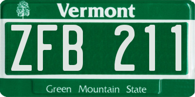 VT license plate ZFB211