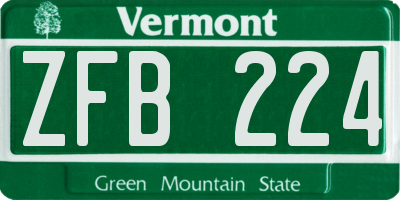 VT license plate ZFB224
