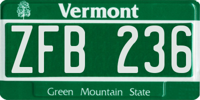 VT license plate ZFB236