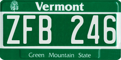 VT license plate ZFB246