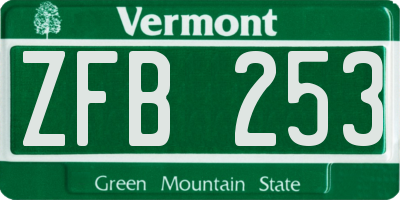 VT license plate ZFB253