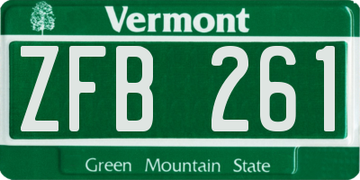 VT license plate ZFB261