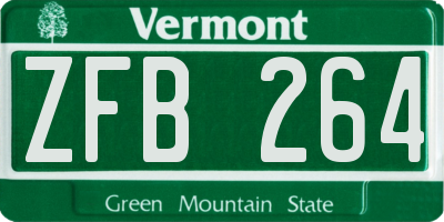 VT license plate ZFB264