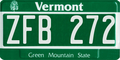 VT license plate ZFB272