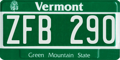 VT license plate ZFB290