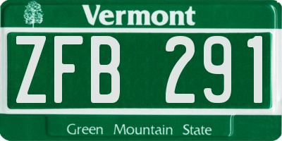 VT license plate ZFB291