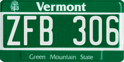 VT license plate ZFB306