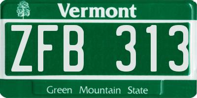 VT license plate ZFB313