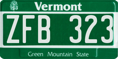 VT license plate ZFB323