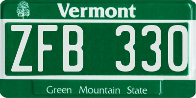 VT license plate ZFB330