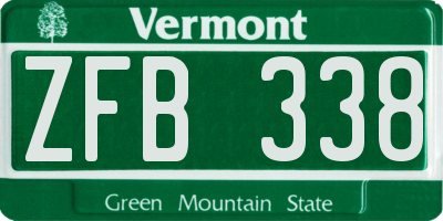 VT license plate ZFB338
