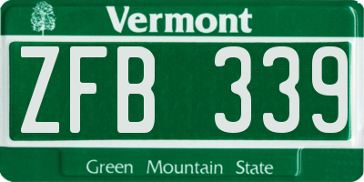VT license plate ZFB339