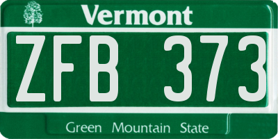 VT license plate ZFB373