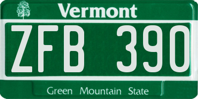 VT license plate ZFB390