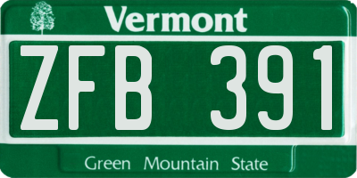 VT license plate ZFB391