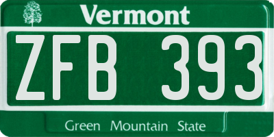 VT license plate ZFB393
