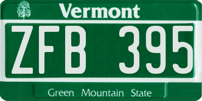 VT license plate ZFB395