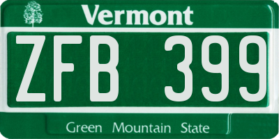 VT license plate ZFB399