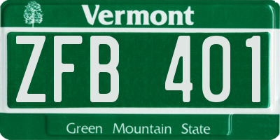 VT license plate ZFB401