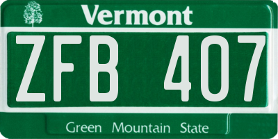 VT license plate ZFB407