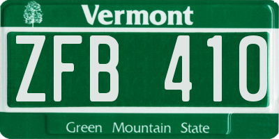 VT license plate ZFB410
