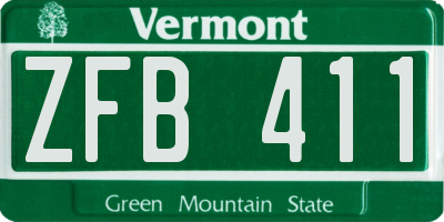 VT license plate ZFB411