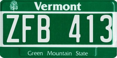 VT license plate ZFB413