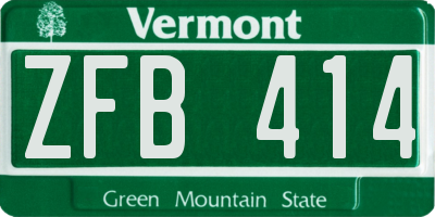 VT license plate ZFB414