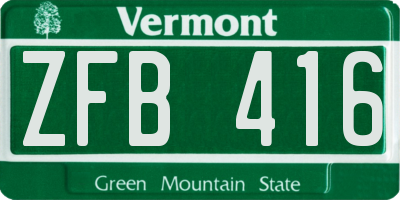 VT license plate ZFB416