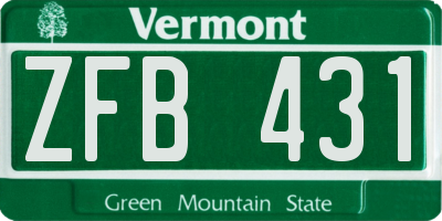 VT license plate ZFB431