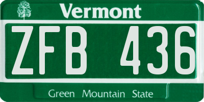 VT license plate ZFB436