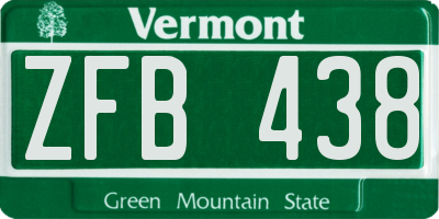 VT license plate ZFB438