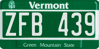 VT license plate ZFB439