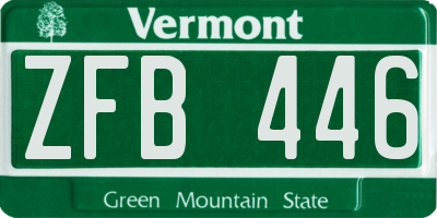 VT license plate ZFB446