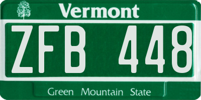 VT license plate ZFB448