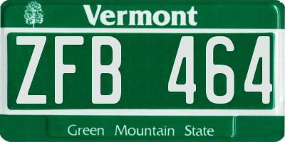 VT license plate ZFB464