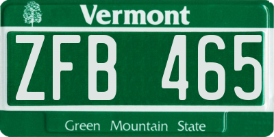 VT license plate ZFB465