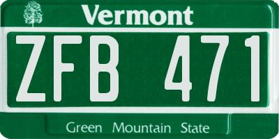 VT license plate ZFB471