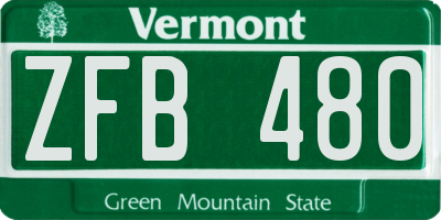 VT license plate ZFB480